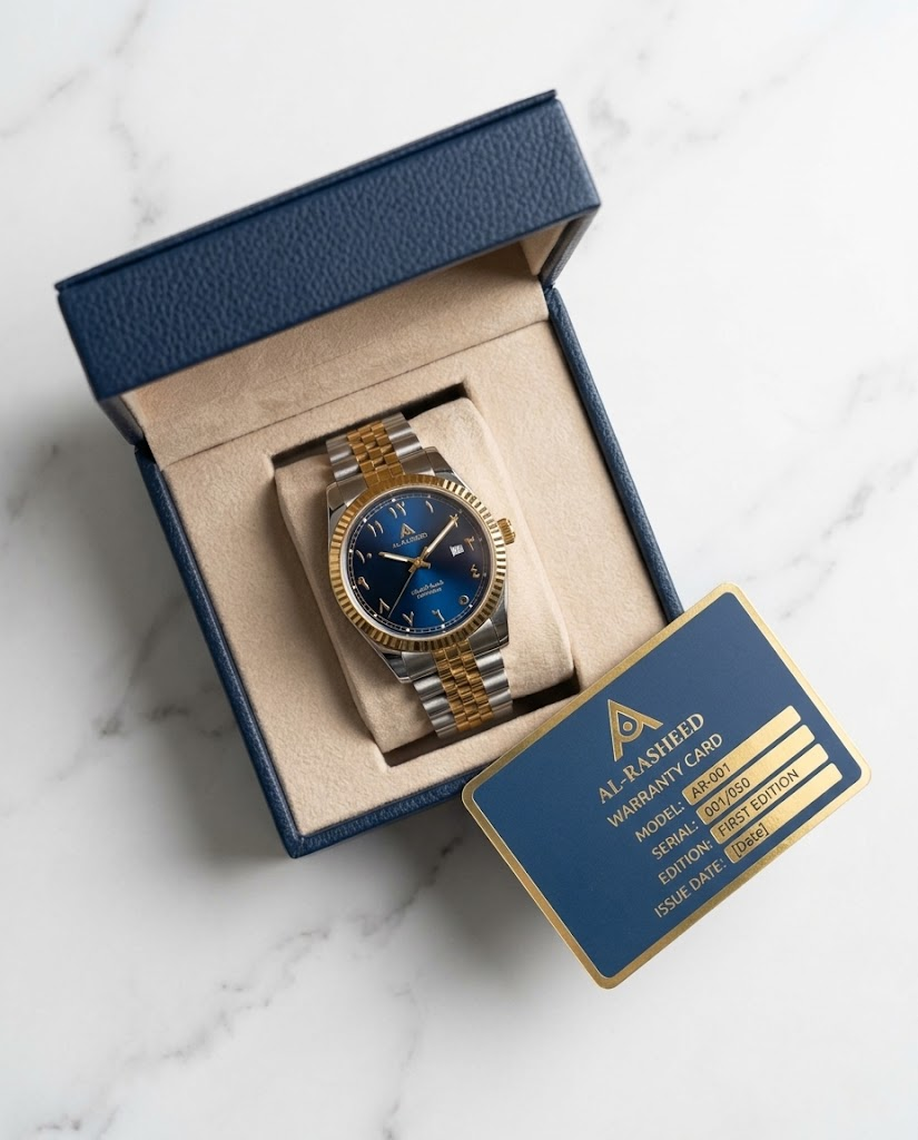 Al-Rasheed First Edition — Oosterse Arabische dial — Marine Blue & Gold