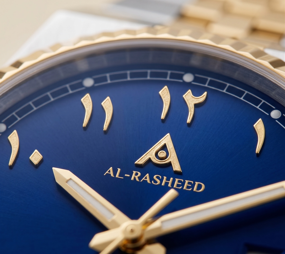 Al-Rasheed First Edition — Oosterse Arabische dial — Marine Blue & Gold